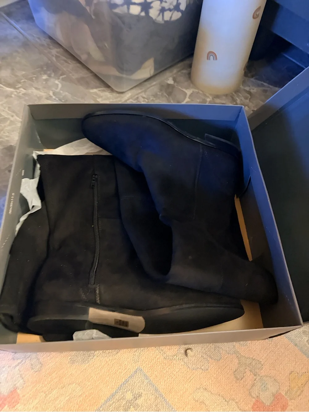Ann Taylor Black Over-the-Knee Suede Boots